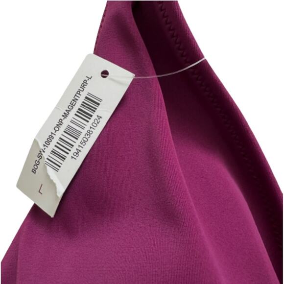 Adore Me One Piece Monroe Contour Purple Halter V-Neck Ruched Swimsuit Large NEW - Picture 5 of 9
